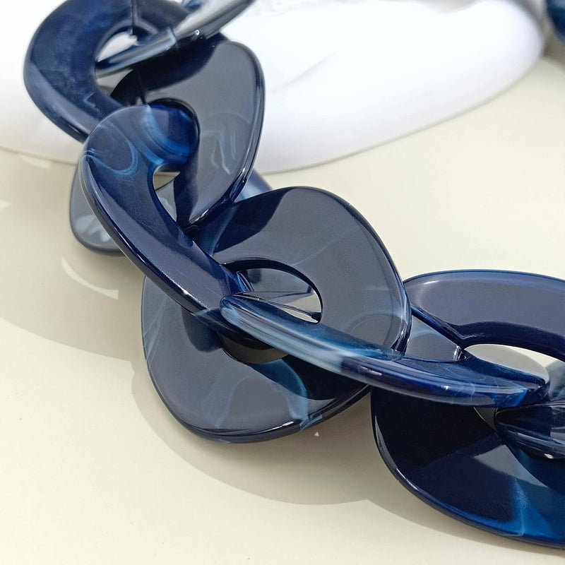 Bocar Statement Chunky Acrylic Cuban Choker Necklace Fashion Bib Collar Chain Necklace for Women(NK-10666) - Image 4